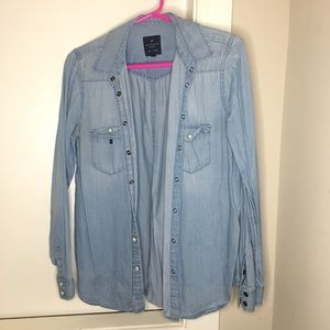 american eagle boyfriend shirt. looks like denim